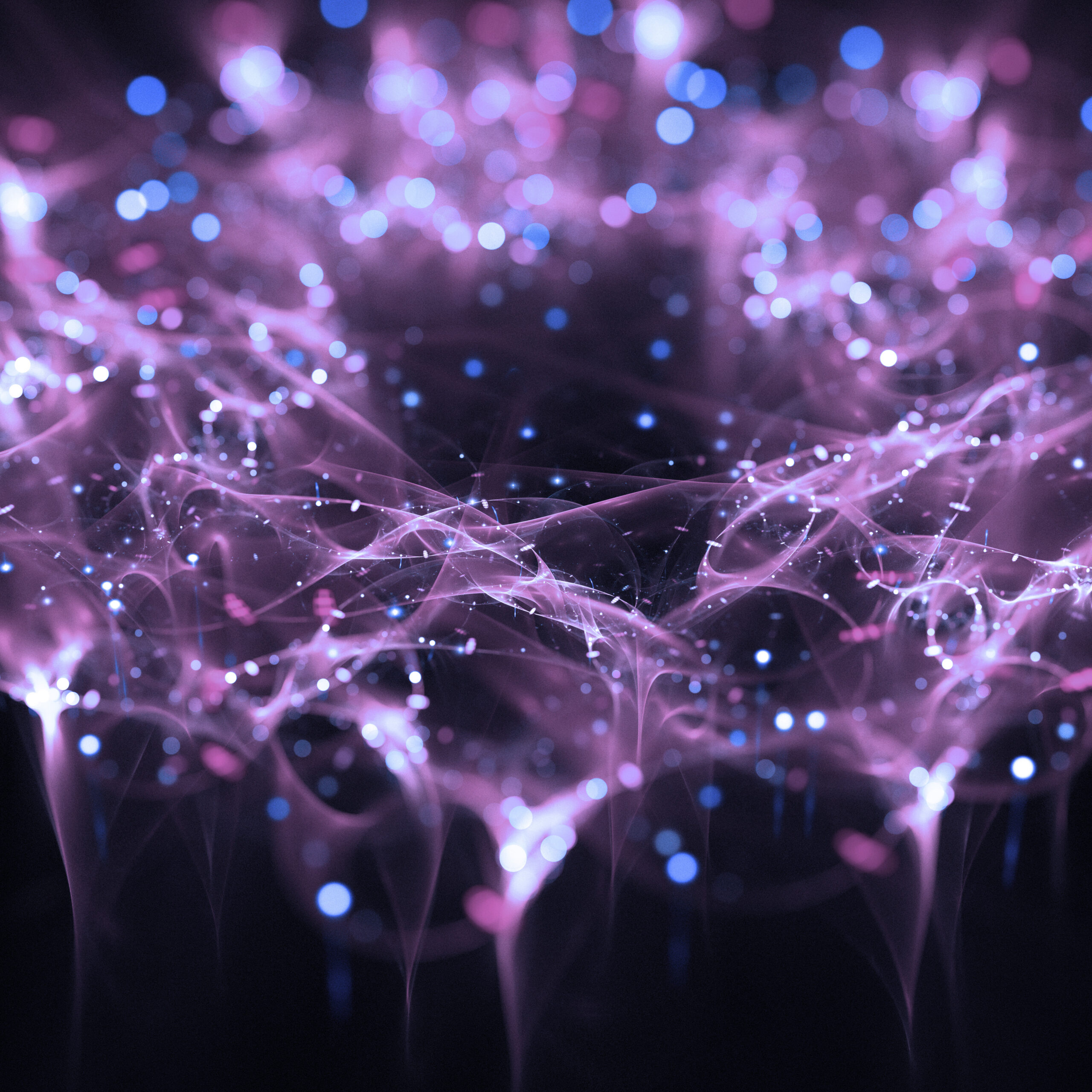 Abstract glowing nervous system human body calm” o “Woman taking a deep breath outdoors feeling relief