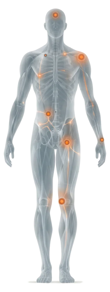Pain felt in many places across the body at once